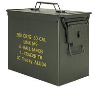 Trucky Boîte à munitions en métal, avec couvercle | 33 x 19 x 28 cm, vert, armée