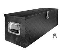 Trucky Boîte à Timon Noir Boîte à outils Caisse de camion Boîte en Aluminium Box de remorque avec couvercle Verrouillable Boîte de Transport Rangement D100