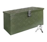 Trucky Boîte à Timon Vert Boîte à outils Caisse de camion Boîte en Aluminium Box de remorque avec couvercle Verrouillable Boîte de transport Boîte de rangement