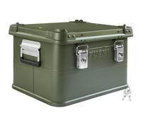 Trucky Boîte en aluminium avec couvercle Vert 30 litres Boîte en métal Boîte de transport Boîte de rangement Verrouillable