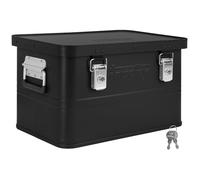 Trucky Caisse en aluminium avec couvercle - Noir - 30 l - Boîte de rangement verrouillable