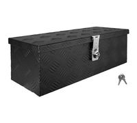 Trucky Sélection Boîte à Timon Noir Boîte à outils Caisse de camion Boîte en Aluminium Box de remorque avec couvercle Verrouillable Boîte de Transport Rangement