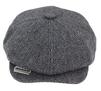 TruClothing Béret Homme Tweed Style Newsboy British Gentleman avec Rasoir Casquette Plate Grand père Ã 8 Quartiers Anthracite L