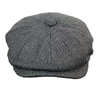 TruClothing Béret Homme Tweed Style Newsboy British Gentleman Casquette Plate Grand père Ã 8 Quartiers Gris L