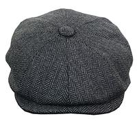 TruClothing Béret Homme Tweed Style Newsboy British Gentleman Casquette Plate Grand père Ã 8 Quartiers Gris foncé L