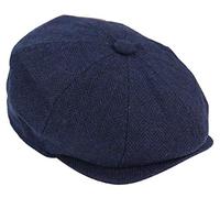 TruClothing Béret Homme Tweed Style Newsboy British Gentleman Casquette Plate Grand père Ã 8 Quartiers Bleu Marine L