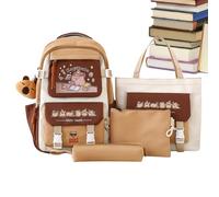 Trucs de Capibara - Lot de papeterie Capibara 610 g | Ensemble de papeterie pour l'école 4 pièces, trousse à livres de grande capacité, sac à dos pour sacs, garçons et filles, étudiants, maison, c, B
