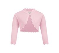 trudge Enfants Manche Longue Boléro Filles Cardigan Filles Bolerose Court de Base Festive Enfant Cardigan pour Robe de Soirée de Mariage Rose 5-6 Ans