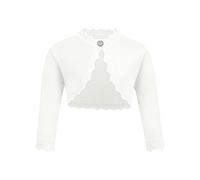 trudge Fille Boléro Manche Longue Gilets Coton Filles Bolerose Court de Base Festive Enfant Cardigan pour Robe de Soirée de Mariage Blanc-1 7-8 Ans