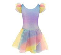 trudge Vestiti da Balletto per Ragazze Vestito da Balletto Vestito da Balletto in Cotone a Maniche Corte per Bambini Vestito da Ballo Vestito da Ballo Corpo Con Gonna Tutu Arc-en-ciel2 150