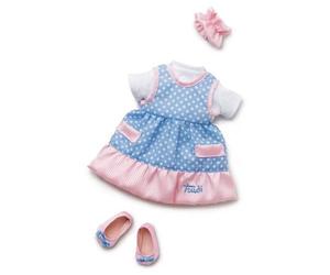 Trudi - 64379 - Vêtement Pour Poupée 38 Cm, Ensemble Robe Bleue À Pois