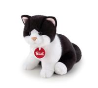 Trudi Chat Brad Blanche et Noir Peluche Chat, Cadeau de Noël et d'anniversaire, Reproduction réaliste | 16x19x22cm S | Chats en Peluche Classiques | modèle 21040