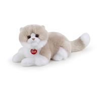 Trudi Chat Giada Peluche Chat, Cadeau de Noël et d'anniversaire, Reproduction réaliste | 20x20x47cm M | Chats en Peluche Classiques | modèle 21037, Beige/Blanc