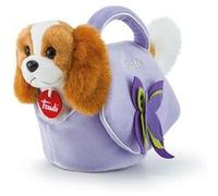 Trudi Chien dans sac lila avec papillon Animaux en peluche dans un sac de mode transportable. Idée cadeau tendance | 11x18x26cm XS Fashion Pets | modèle 29717