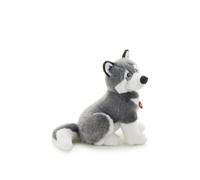 Trudi Klassik 22273 Plüschhund Husky Marcus ca. 34 cm (Größe L), hochwertiges Stofftier mit weichen Materialien, realistische Details, waschbar, Kuscheltier für Kinder, mehrere Größen, Grau / Weiß