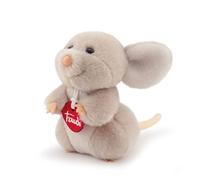 Trudi Trudini 51284 Plüschtier Maus ca. 14 cm (Größe XS), hochwertiges Stofftier mit weichen Materialien, liebevolle Details, große Ohren, sehr flauschig, waschbar, Kuscheltier für Kinder, Rosa/Grau
