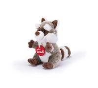 Trudi Trudino Raton Laveur Peluche Petit Cadeau Saint Valentin et Noël | 9x13x15cm XS | Trudini Classic | modèle 51343, Marron/Blanc