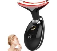 True Beauty Glow Masseur facial 7 LED, masseur électrique pour le visage et le cou, outil de retrait des rides raffermissant, appareil de sculpture du visage (noir)
