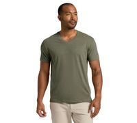 True Classic T-shirts à col en V pour homme - Lot de sous-vêtements doux et ajustés pour homme - Mélange de coton, sans étiquette, Vert militaire chiné, Taille M