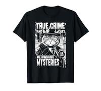 True Crime and Cats Meowdunit Mysteries Funny Cat Lover T-Shirt