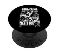 True Crime and Cats Purrfect Alibi Propriétaire Amusant pour Amoureux des Chats PopSockets PopGrip Adhésif