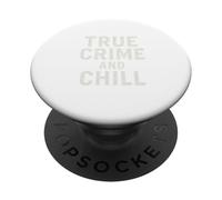 True Crime and Chill Distressed Vintage Gothic Design PopSockets PopGrip Adhésif