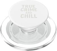 True Crime and Chill Distressed Vintage Gothic Design PopSockets PopGrip pour MagSafe