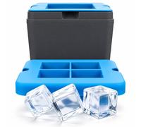 True Cubes Lot de 4 Grands glaçons Transparents de 5,1 x 5,1 x 5,1 cm pour Cocktails et Boissons, Moule en Silicone pour glaçons purs, qualité Barman - Idéal pour accueillir et recevoir, Cadeaux de