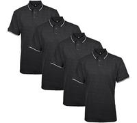 True Face Lot de 4 Polos en Piqué pour Hommes avec Poche, Col Montant, Boutons, Coupe Classique, XXL