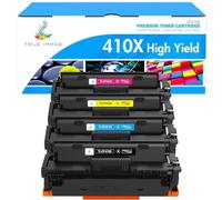 TRUE IMAGE 410X Cartouche de Toner Compatible pour HP CF410X 410A CF410A Color Laserjet Pro MFP M452dw M452nw M477fdn M477fdw M477fnw M452dn M377dw Toner (Noir,Cyan,Jaune,Magenta, Pack de 4)