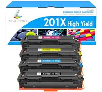 TRUE IMAGE Compatible pour HP 201X 201A Cartouche de CF400X CF400A Toner Color Laserjet Pro MFP M277dw M252dw M277n M252n M274n M277c6 M277 M252 (Noir,Cyan,Jaune,Magenta,Pack de 4)