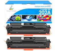 True Image Lot de 2 Cartouches d'encre de Rechange pour imprimante HP 202A CF500A 202X CF500X Color Pro MFP M281fdw M281cdw M254dw M254nw M281fdn M280nw M254 M281 202 Noir