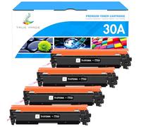 TRUE IMAGE Lot de 4 cartouches de toner compatibles 30A CF230A pour imprimante HP 30A CF230A 30X CF230X pour imprimante Pro MFP M227fdw M227sdn M227fdn M227 Series, Pro M203dw M203dn M203d M203 (noir)