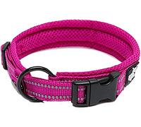 True Love Collier de Chien Réfléchissant Réglable Nylon Solide Confort rembourré Colliers Pet Classic TLC5011(Fuchsia,2XS)