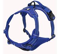 TRUE LOVE Harnais pour Chien Anti-Traction Réfléchissant, Bleu Royal, L