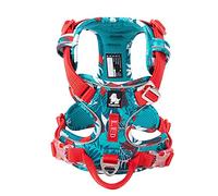 TRUE LOVE Harnais pour Chien en Nylon Souple Réfléchissant Réglable sans Traction pour Petit Grand Animal de Compagnie TLH5653(XL, Bleu Camouflage)