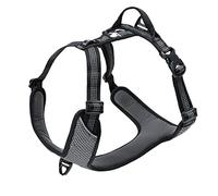 TRUE LOVE Harnais pour Chien Réglable Réfléchissant sans Traction Gilet Durable pour Animaux de Compagnie Voyage en Voiture Extérieur TLH6071(Noir,XS)