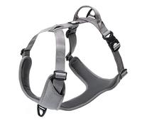 TRUE LOVE Harnais pour Chien Réglable Réfléchissant sans Traction Gilet Durable pour Animaux de Compagnie Voyage en Voiture Extérieur TLH6071(Gris,XL)