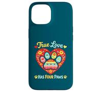 True Love Has Paws Adorable Motif Patte de Chien et Chat Coque pour iPhone 15