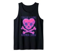 True Love Never Dies Crâne Gothique Cœur Crâne Crossbones Punk Rock Débardeur
