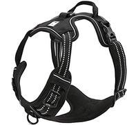 TRUE LOVE Réfléchissant Harnais De Chien Réglable Décourager Tirer Pet Gilet Durable en Nylon De Voiture TLH5651 (Noir, S)
