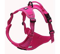 TRUE LOVE Réfléchissant Harnais De Chien Réglable Décourager Tirer Pet Gilet Durable en Nylon De Voiture TLH5651 (Fuchsia, S)
