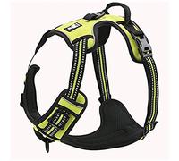 TRUE LOVE Réfléchissant Harnais De Chien Réglable Décourager Tirer Pet Gilet Durable En Nylon De Voiture TLH5651 (Jaune Fluo, L)