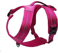 TRUE LOVE Réfléchissant Harnais De Chien Réglable Décourager Tirer Pet Gilet Durable en Nylon De Voiture TLH5551 (Fuchsia, M)