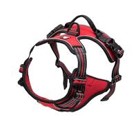 TRUE LOVE Réfléchissant Harnais De Chien Réglable Décourager Tirer Pet Gilet Durable en Nylon De Voiture TLH5651 (Rouge, XL)