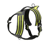 TRUE LOVE Réfléchissant Harnais De Chien Réglable Décourager Tirer Pet Gilet Durable en Nylon De Voiture TLH5551 (Jaune Fluo, L)