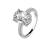 True Moissanite Bague ovale en forme d'œuf Taille féminine 12 bagues pour femme, 6号, Alliage d'aluminium, Aucune pierre précieuse