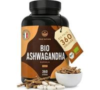 TRUE NATURE Ashwagandha Bio - (360 Gélules) - Extra Fort: 2600mg par jour
