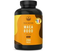 TRUE NATURE Maca Jaune - Extrait- Hautement Dosé- 8000mg/Jour- 200 Gélules | Gélules d'extrait de racine de maca jaune - sans lactose ni gluten - vegan, sans additifs & testé en laboratoire