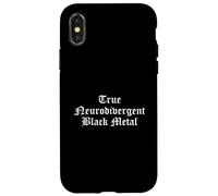 True Neurodivergent Black Metal Music Kvlt Humour Coque pour iPhone X/XS